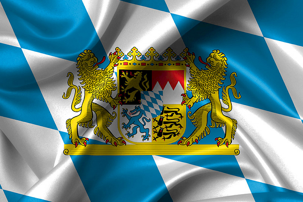 Image shows the flag of Bavaria.