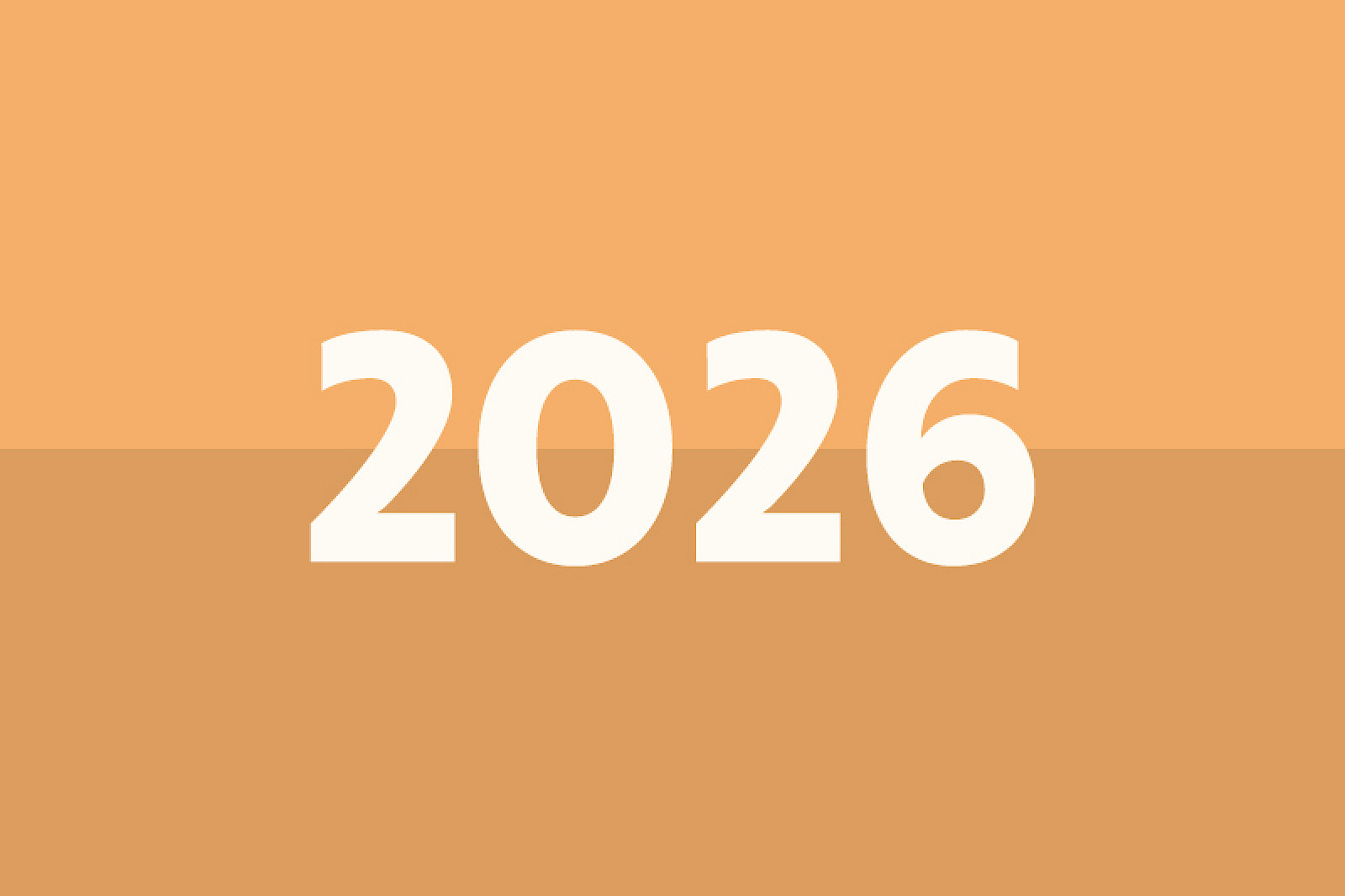 Bild zeigt die Zahl 2026 vor farbigem Hintergrund.